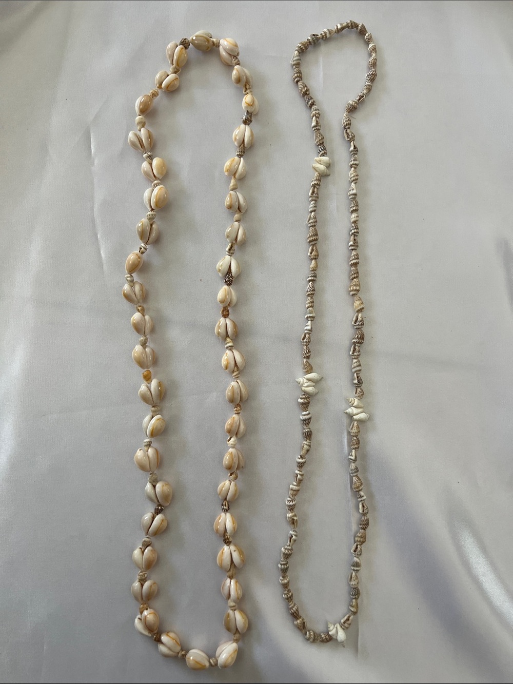 Handmade Shell Bead Necklace - Natural Cream Tones